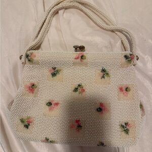 Vintage Floral Beaded Handbag